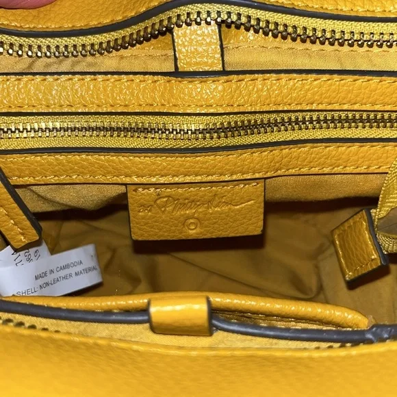 Philip Lim  Satchel. Crossbody Bag  mustard color  Expanding sides  Vegan   NWOT - Picture 14 of 15